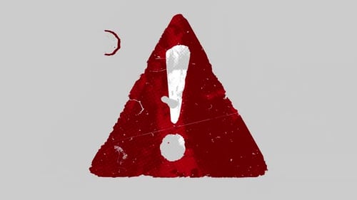 Printed Grunge Triangle Exclamation Symbol