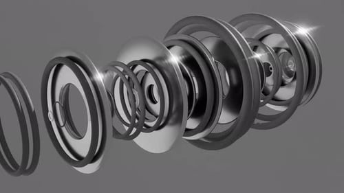 Dynamic Equalizer in the Form of Black and White Disks Background Futuristic Sound Wave