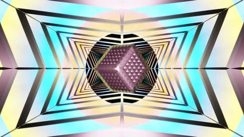 hypercube with sci fi space infinite tunnel vj loop background