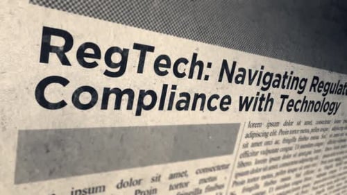 Reg Tech navigue sur la conformité réglementaire avec le titre technologique sur le titre du journal Style 02