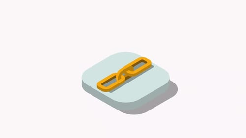 Isometric Chain Link Icon Bouncing Animation