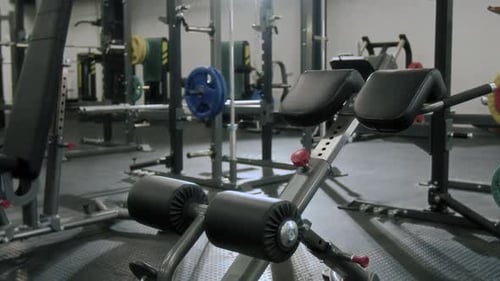 Hyperextension Bench in Fully Equipped Gym