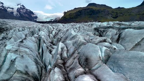 Svinafellsjokull Glacier in Iceland Displays Stunning Ice Formations and Beautiful Scenery