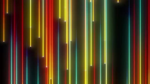 Dynamic Colorful Neon Vertical Lines Abstract Falling Background