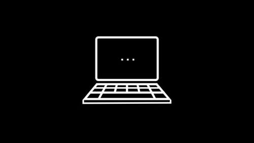 Laptop Loading Dots Animation Minimal Tech Loop