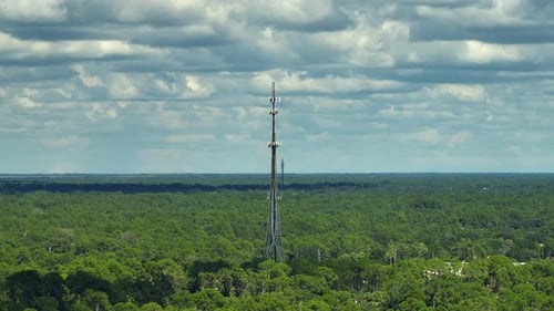 Tall Telecommunication Radio Cell Tower with Wireless Communication 5g Antennas for Network Signal