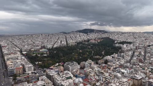 Expansive Aerial View of Athens Cityscape