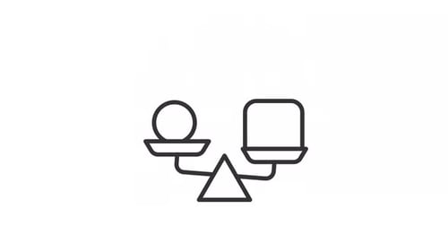 Thin line black animation of weight scale loading icon