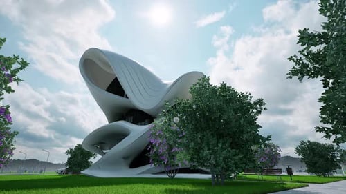 Construcción de ciudades del futuro Arquitectura moderna, ecológica e innovadora, tecnología verde