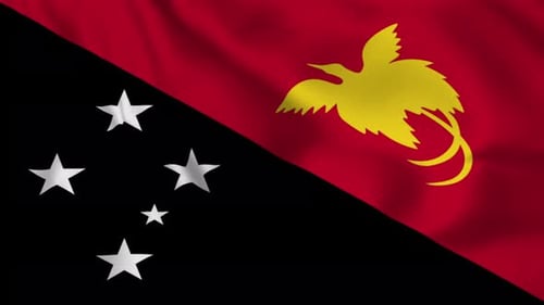 Waving Flag of Papua New Guinea