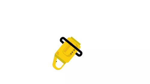 Flat Design Chainsaw Tool Animation Icon