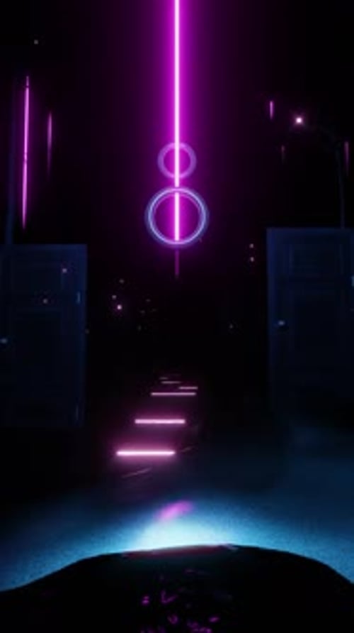 Mystical Forest Scene Cyberpunk Style Lighting 02 HD