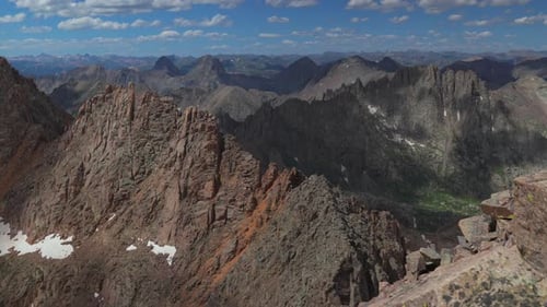 Sunlight Peak Spire, vue sur le sommet du sommet, Windom Peak, Mount Eulos, North Twin Lakes Trail, Colorado, États-Unis