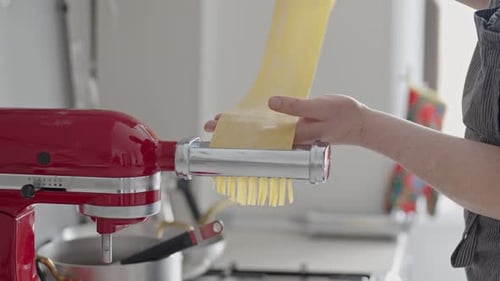 Fresh Pasta Being Made with Stand Mixer