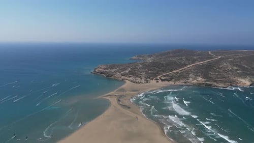 Kitesurfeurs sur la plage de Prasonisi, Rhodes 06