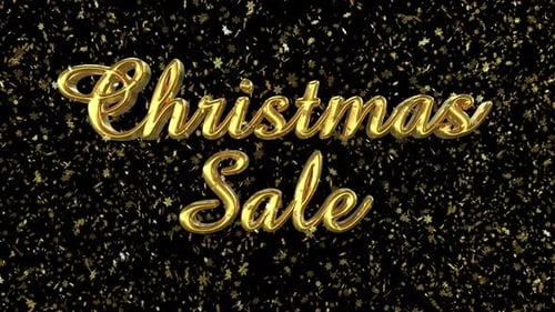 Christmas Sale Gold Text Snow Loop