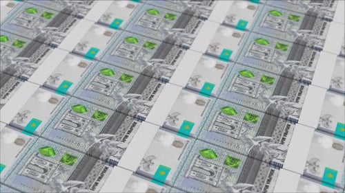 20000 KAZAKHSTANI TENGE banknotes printed by a money press