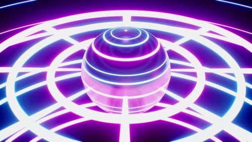 VJ Loop of Neonlicht, Kugelstrahlausbreitung