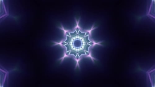 Glowing Geometric Kaleidoscope Tunnel Abstract Background Loop