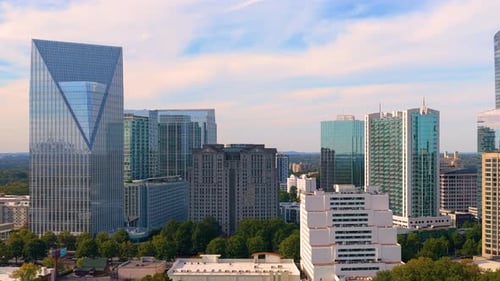 Buckhead Atlanta Uptown City Landscape with Tall Skyscraper Buildings Dynamic Upscale Urban