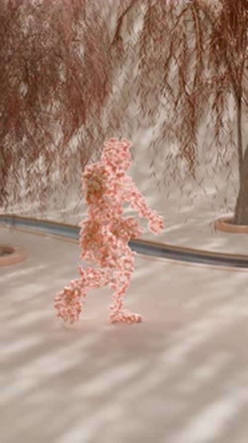 Animação abstrata de dança em loop de homem