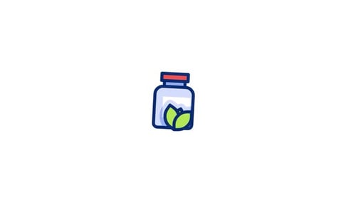 Animated Health and Nature Medicine Bottle Icon