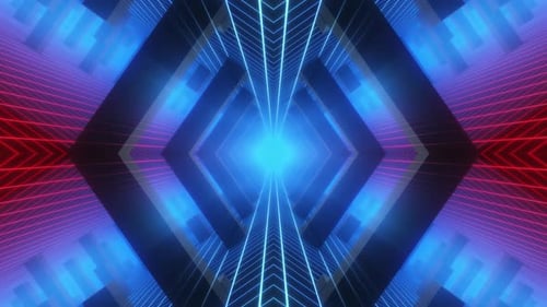 Neon Grid Tunnel 05
