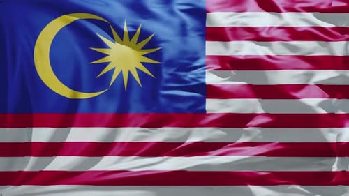 Realistic Malaysia Flag Waving Animation