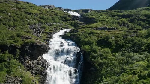 Natural landscape view of water fall 4K