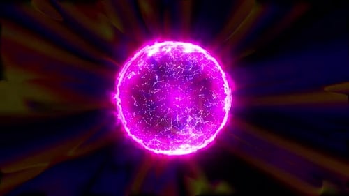 Abstract Futuristic Particle Orb Glowing Loop Background