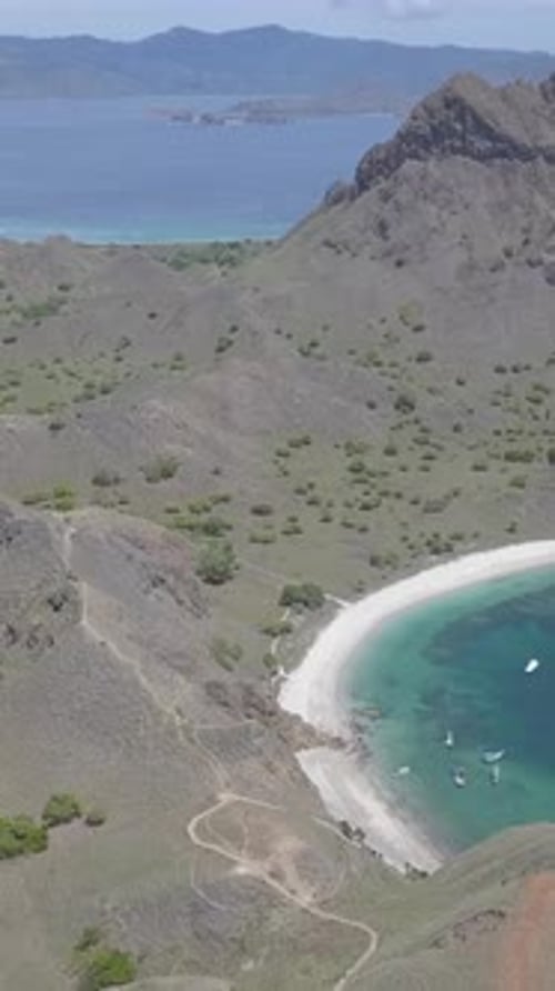 Clear blue sky and sea at Padar island, Flores, Indonesia