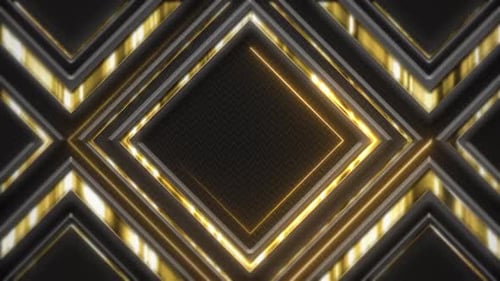 Elegant Golden Geometric Rhombus Loop Background