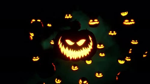 Animated Spooky Halloween Jack-o'-Lanterns