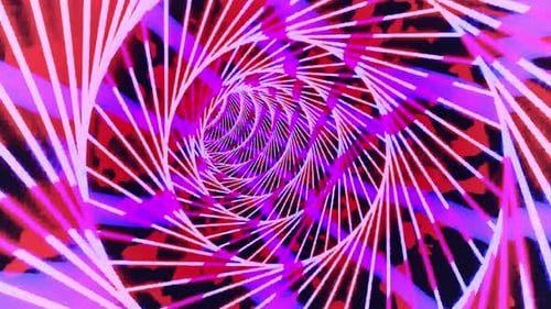 Vibrant purple and red tunnel of light