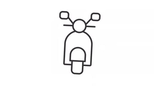 Minimalist Scooter Line Drawing Icon Animation