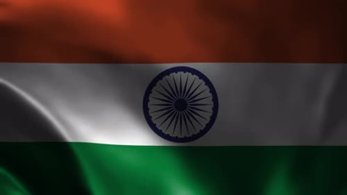 Realistic Waving Fabric India National Flag Animation