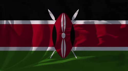Realistic Waving Kenya Flag Loop Animation