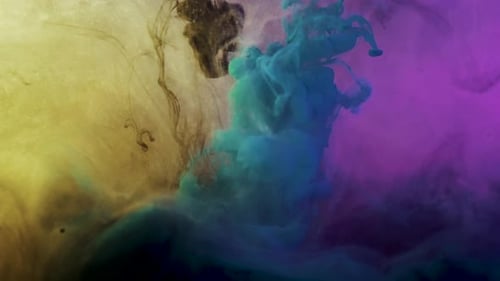 Colorful Inks Dissolving in Water Abstract Background