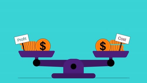 Profit versus Cost Balance Scale Animation
