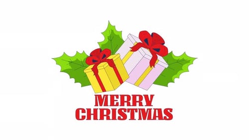 Cadeaux Joyeux Noël, animation 2D