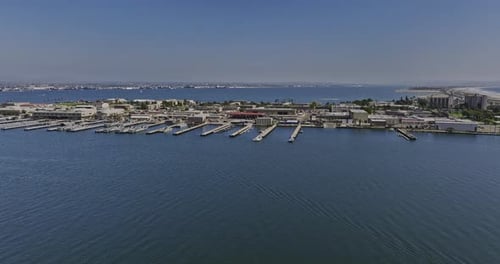 San Diego California Aerial v53 drone flyover glorietta bay capturing us navy shore command, naval a
