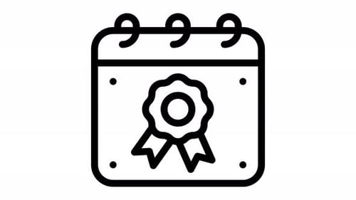 Animated Calendar Icon with Award Ribbon for Events