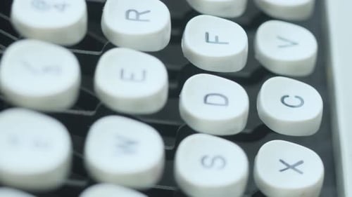 Close Up of Typewriter Keys, Retro Technology