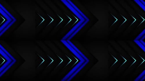 Abstract Black Arrow Blue And Black Background With Blue Neon Light