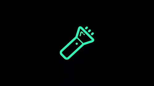 Flat Design Flashlight Icon Reveal Animation