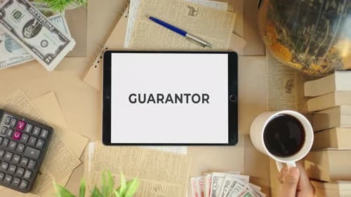 GUARANTOR DISPLAYING ON FINANCE TABLET SCREEN