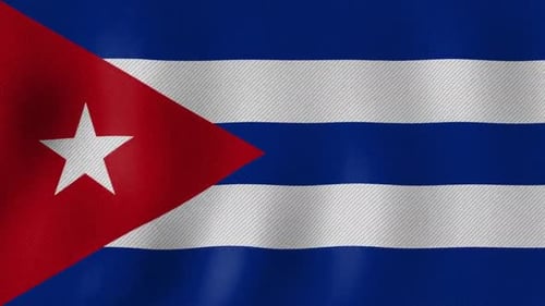 Cuban Flag Waving Loop Motion Graphic Background