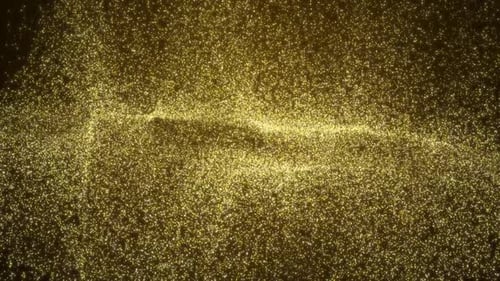 Golden Particle Wave Abstract Shimmering Background
