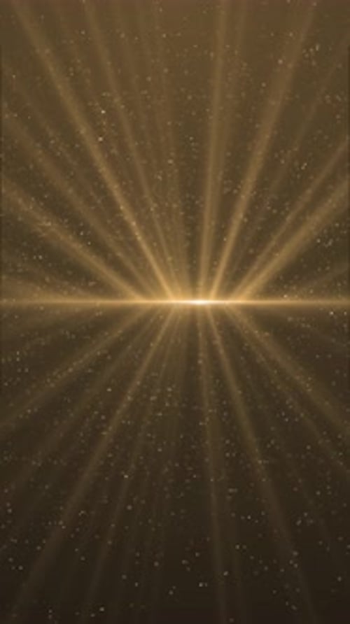 Golden Glowing Particles and Light Rays Background