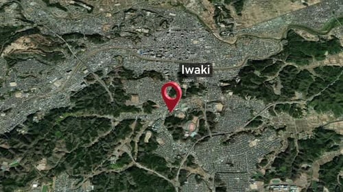Iwaki City Zoom (Japan) from Space to Earth